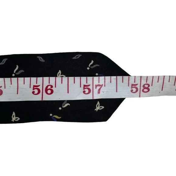 Vintage Chloe Pure Silk Logo Abstract Mens Necktie Black Handmade Spain 58”-3” - Picture 11 of 11